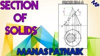 4. How to section a cone and draw true shape of section