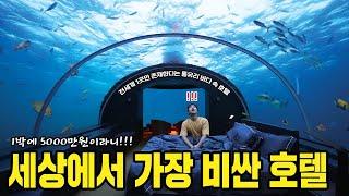 1박에 5000만원이라는 세계에서 제일 비싼 호텔! 근데 바다 속이라고?! - 허팝