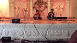 Navneet and Amrit violin performance @ Shiva Vishnu temple