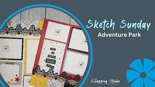 Amusement Park Scrapbooking | Sketch Sunday | DIY Layout & Paper Crafting Tips!