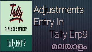 How to Record Adjustments Entry In Tally Erp9 Malayalam...!!