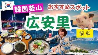 【韓国2日目前半】大人気広安里ビーチおすすめスポット‼️動物カフェ＆広安大橋オーシャンビュー海カフェetc母娘2人でのんびりぶらり街🩷