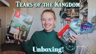 FINALLY Unboxing the Tears of the Kingdom SWITCH! | controller, game & switch unboxing!