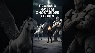 A fusion of a Pegasus, Golem and Ghost Rider #ai #animation
