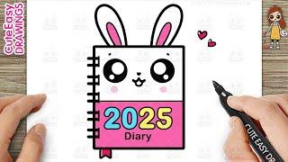 How to Draw a Cute Bunny 2025 Diary for Kids Step by Step