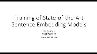 Training State-of-the-Art Sentence Embedding Models