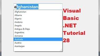 Visual Basic .NET Tutorial 28 - AutoComplete ComboBox and a TextBox in VB.NET