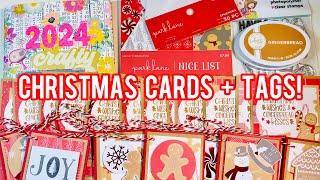 #CraftyGoals2024 Christmas Crafting All Year Long! Christmas Cards + Tags Using Joann’s 6x8 Paper!