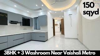 3 bhk luxurious flat for sale near vaishali metro station||150 गज में बना पार्किंग और लिफ्ट के साथ |