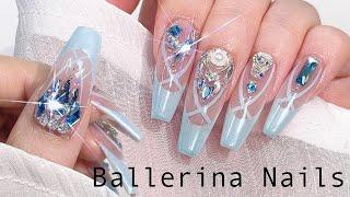 Elegant Ballerina Nail Art🩰 Powder French Nails / ASMR