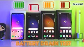 ULTIMATE 2023 SAMSUNG GALAXY BATTERY DRAIN TEST | Galaxy A54 5G vs. S23 vs. S23 Plus vs. S23 Ultra