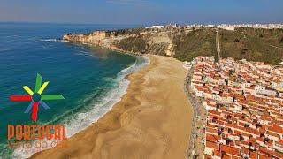 Nazaré ‍️ Sitio da Nazaré + Praia do Norte aerial view - 4K Ultra HD