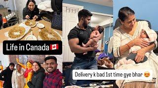 After delivery 1st outing with family️| Rahul ki shadi| Life in Canada