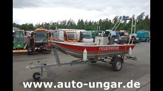 Barro RTB1 Feuerwehrboot Aluboot mit Steuerstand 30PS Blaulicht Bj  2000 Mehrzweckboot 001