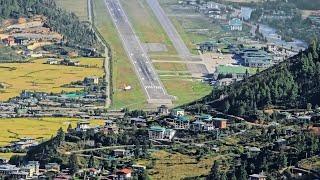 Stunning Drukair Airbus A319 Landing at Paro Airport | Spectacular View from Hilltop!