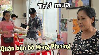 Mưa Lớn, Hồng Phượng Cô 6 rao bán bún bò, Cảm động Long Hồ đội mưa giao hàng cho khách