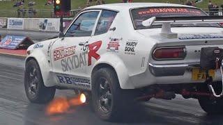 RB30 Swapped Datsun 120Y at Santa Pod Raceway