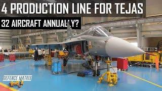 4 Production Line for Tejas | 32 Aircraft annually? | हिंदी में