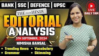 Editorial Analysis | 5th September ,2024 | Vocab, Grammar, Reading, Skimming | Nimisha Bansal