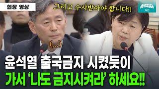 "가서 '나도 출국금지 시켜라' 하세요!!" 경찰청장에 돌직구 날리는 서영교 의원