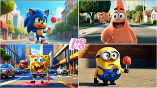 SONIC MINION PATRICK SpongeBob eat dirty candy and Turn into a MONSTER Story of transformation