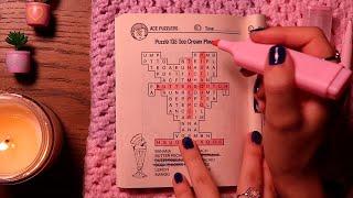 ASMR Word Search Puzzle  Up Close Whispering, Trigger Words Writing Sounds ️