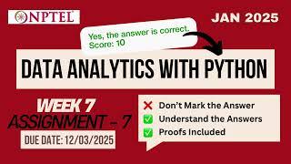 Data Analytics with Python week 7 assignment 7 answers 2025 | nptel | swayam