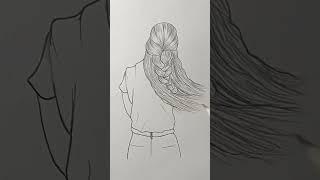 Simple Drawing Girl / Girl Backside Bride Hairstyle / Girl Drawing / Arun Easy Art