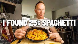 I found (and ate) 25¢ spaghetti with meat sauce. 🪙