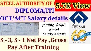 SAIL OCT, ACT Salary slip details AFTER Training Permanent / sail diploma S-3 ITI S-1 Salary slip