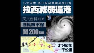 天文台料小犬10.8闖港200km 但失颱風級勢飆超颱撼台灣 惟減弱拉西 10.4市區35°C｜#天氣師李鈺廷｜Channel C HK