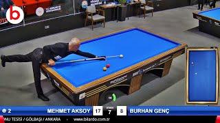 MEHMET AKSOY vs BURHAN GENÇ | 12 ISTAKA 40 SAYI | 3 BANT BİLARDO  2023 ANKARA | 3 cushion billiards