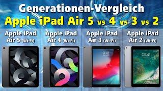 Generationenvergleich Apple iPad Air 5 vs iPad Air 4 vs iPad Air 3 vs iPad Air 2