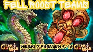 Fell Roost Teams H/M/L Weekly Preview Underspire Epic Trials Blighted Lands | Gems of War Live 9/17