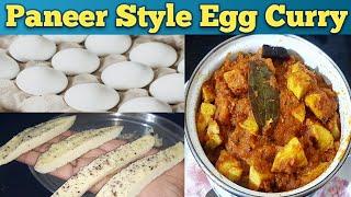 Paneer Style Egg Curry Recipe|Egg Cubes Gravy Curry|Egg Recipe with subtitles|Kodiguddu Junnu Curry