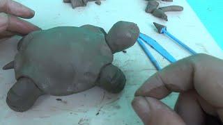 Super Easy Clay Tutorial - How to make a turtle out of clay DIY