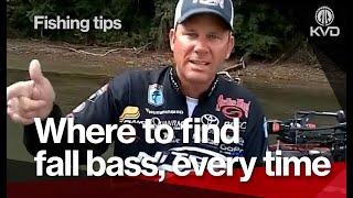 How to locate and catch bass in the fall - what to look for - with Kevin VanDam