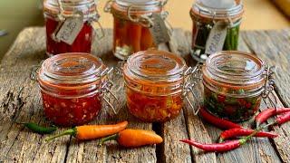 HOT CHILLI PEPPERS  Preserved in OLIVE OIL Italian recipe - how to do at home @uomodicasa