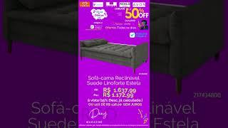 Sofá-cama Reclinável Suede Linoforte Estela