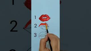 How to make red lips! #easy#simpleart15 #shorts#viralshorts#art #trending