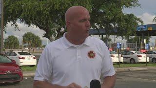 Jacksonville Fire and Rescue Department chief provides update as firefighters battle auto hauler shi