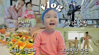 VLOG 대용량밀프랩🫠온가족 다이소쇼핑또뮤지컬보고옴판교나들이, 트램펄린광기