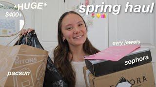 HUGE SPRING HAUL ️ clothes, makeup, & jewelry!!