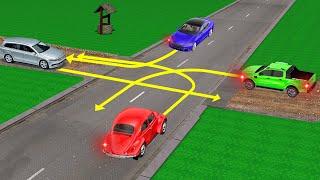 В какой последовательности водители проедут данный перекресток?