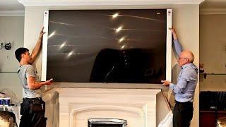 85"  Samsung Q95T Unboxing and Wall Mount, Giant 4K HDR QLED TV