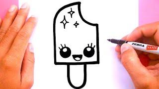 How to draw a cute Ice cream pop, Draw cute things