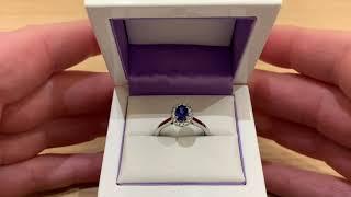 Bespoke Blue Sapphire & Diamond Halo Ring