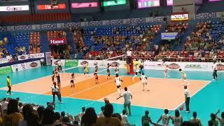 Winning moment. DLSU (White) vs. UST, 5th set, Semifinals, National Invitational, August 4, 2023