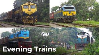 Evening Passenger Trains on the Mainline in Sri Lanka