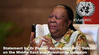 Statement by Dr Pandor during UNSC debate on the Middle East, including the Question of Palestine